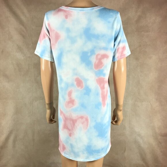 JENNI Intimates Sky Tie Dye Short Sleeve Pajama Dress NEW MEDIUM - Picture 2 of 5